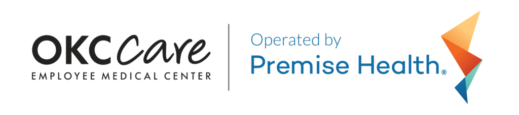 OKCCare Employee Medical Center logo next to Premise Health logo
