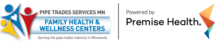 Pipe Trades Services Family Health & Wellness Centers logo next to Premise Health logo