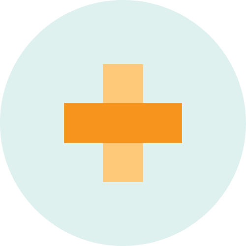 Illustrated yellow cross healthcare symbol